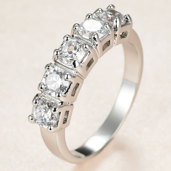 

Zircon Decor Ring, White