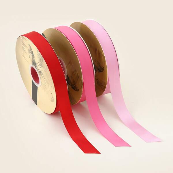 

3rolls Solid Color Ribbon, Multicolor