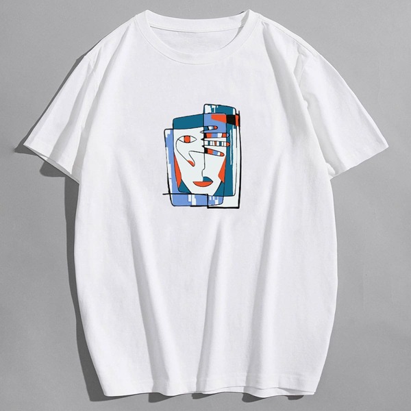 

Men Graphic Print Short Sleeve Tee, White