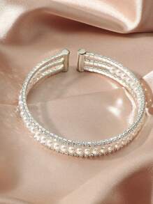 Đồ trang trí Rhinestone & Faux Pearl  Vòng tay - Bạc - Xem 6