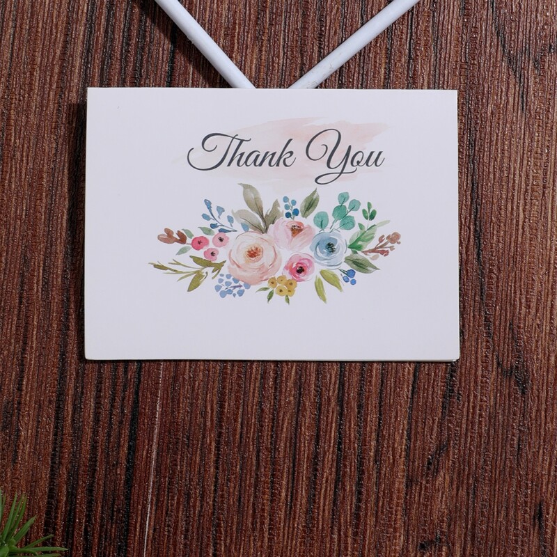 

10pcs Flower Print Greeting Card, Multicolor