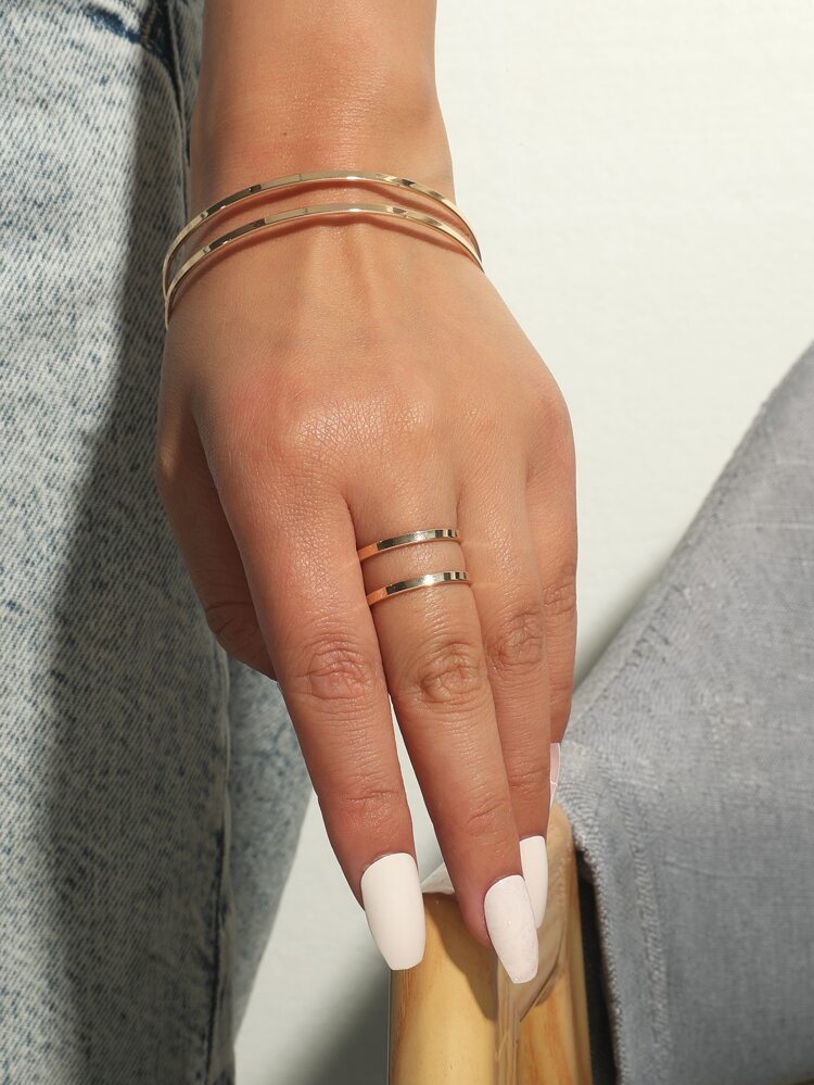 Hollow Out Cuff Bangle & Ring