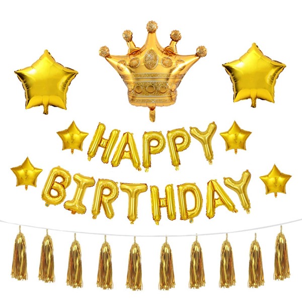 

30pcs Birthday Decorative Balloon Set, Gold
