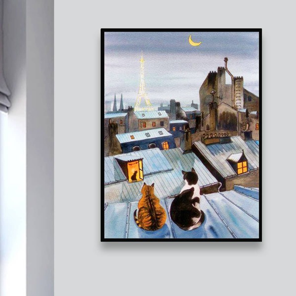 

Cat Print DIY Diamond Unframed Painting, Multicolor