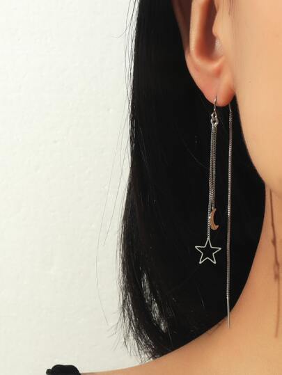 اقراط متدلي بديكور قمر نجم