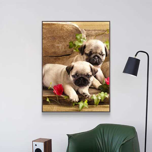 

Dog Print DIY Diamond Unframed Painting, Multicolor