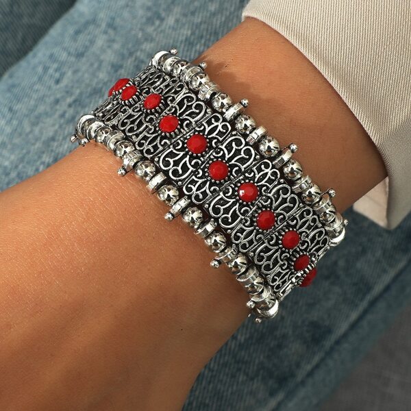 

Vintage Wide Bracelet, Red