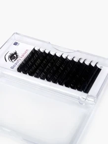 12 de dos líneas tank, curvatura D naturalmente suave, 0,10 mm, 9-15 mm, pestañas postizas de injerto hechas a mano mixtas - Negro - Ver 5