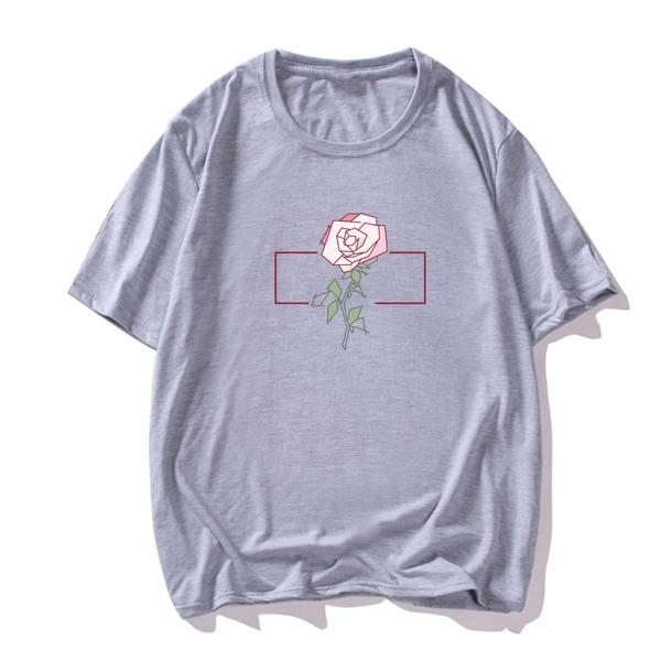 

Men Floral Print Tee, Grey