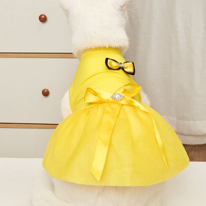 

Bow Decor Pet Dress, Yellow
