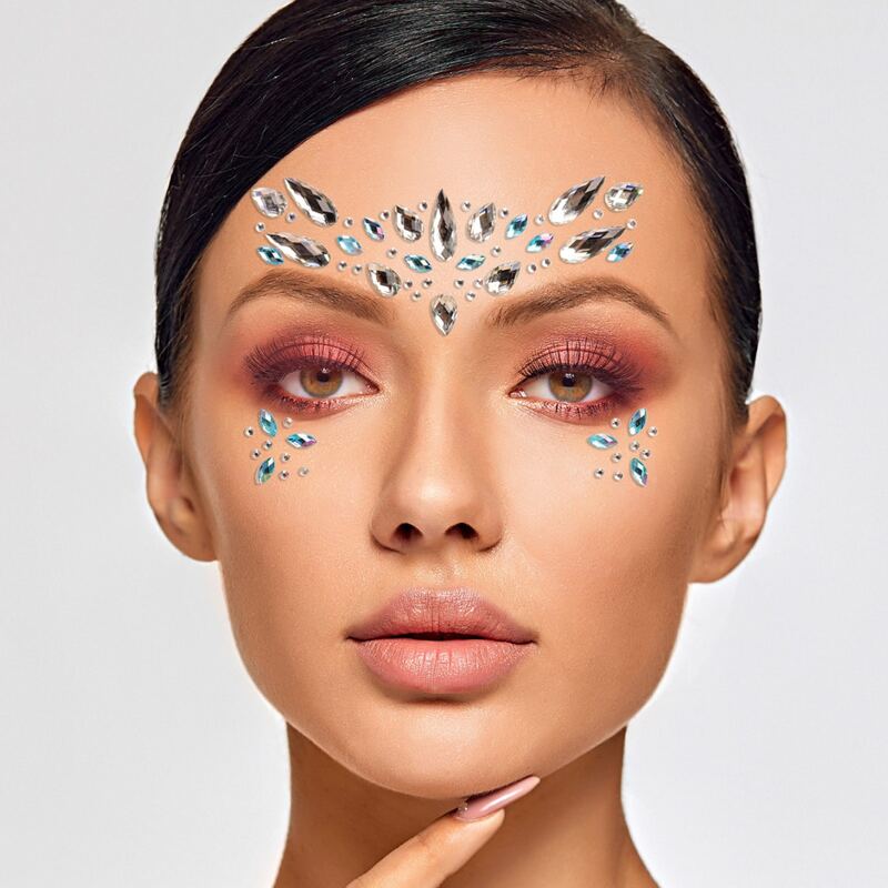 

1sheet Water-drop Shaped Rhinestone Tattoo Sticker, Multicolor