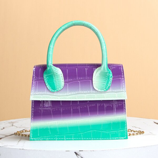 

Croc Embossed Ombre Satchel Bag, Multicolor