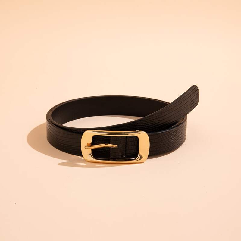 

Rectangle Buckle Belt, Black