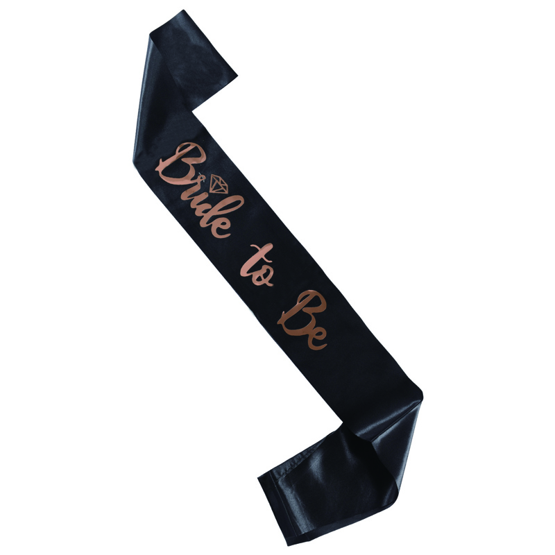 

1pc Wedding Decorative Sash, Black