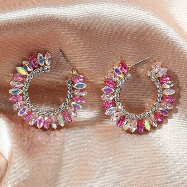 

Rhinestone Decor Earrings, Multicolor