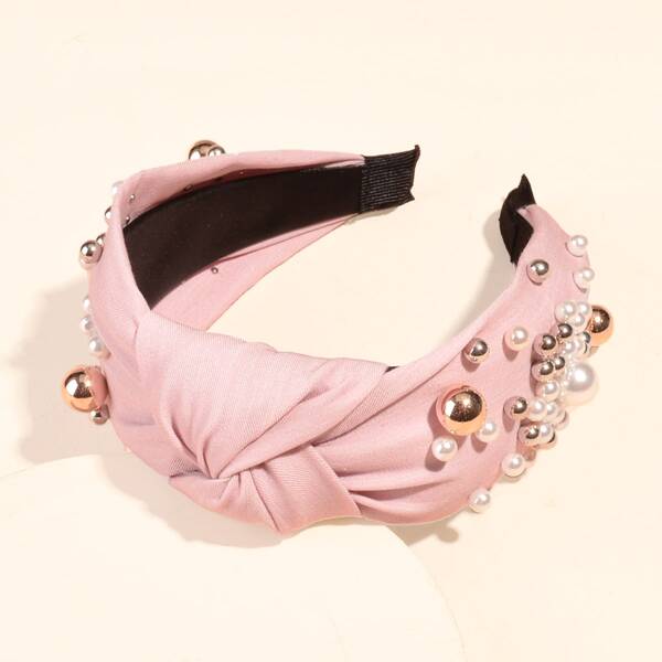 

Faux Pearl Decor Hair Hoop, Pink