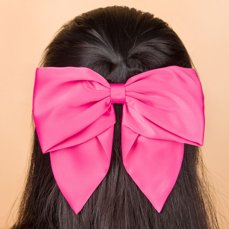 

Bow Knot Decor Hair Clip, Hot pink