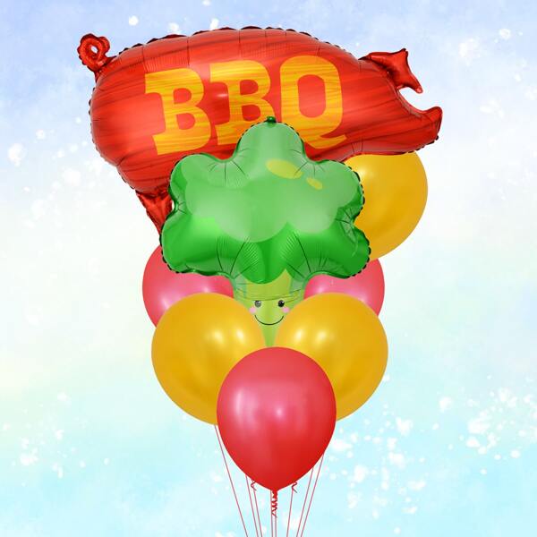 

10pcs Barbecue Party Decorative Balloon, Multicolor