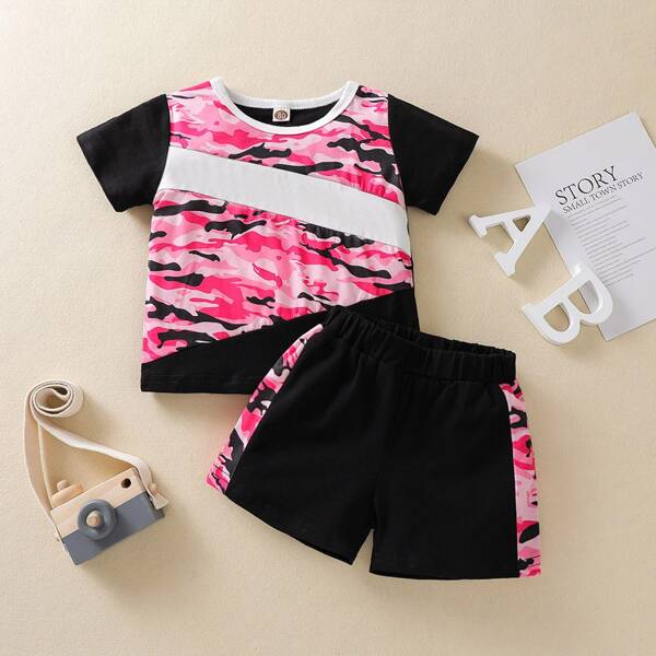 

Baby Boy Camo Print Tee & Shorts, Multicolor
