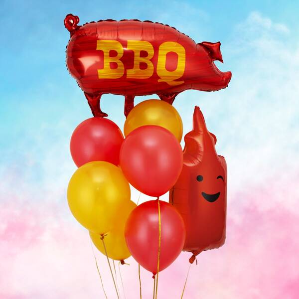 

10pcs Barbecue Party Decorative Balloon, Multicolor