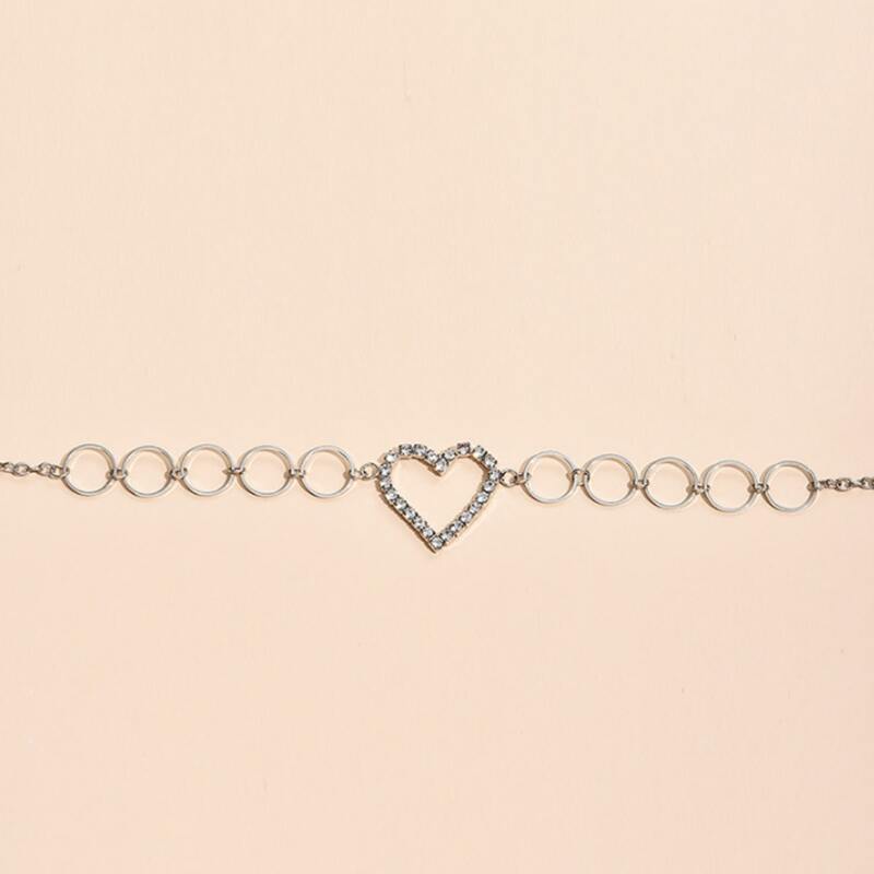 

Rhinestone Heart Waist Chain, Silver