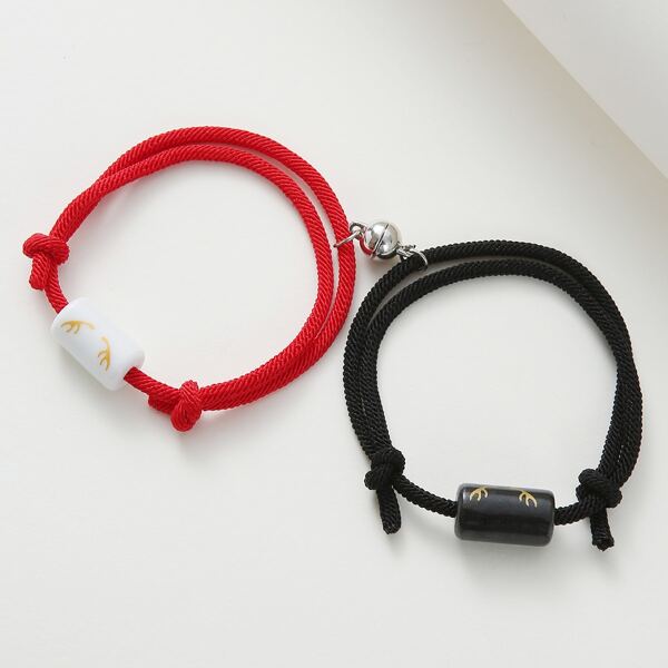 

2pcs Knot Bracelet, Multicolor