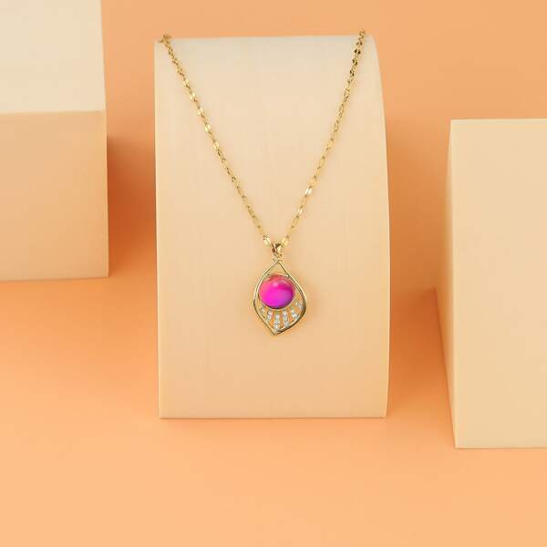 

Gemstone Charm Necklace, Gold