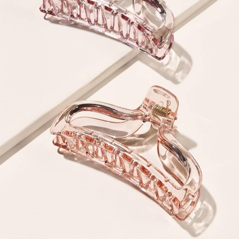 

2pcs Clear Hair Claw, Multicolor