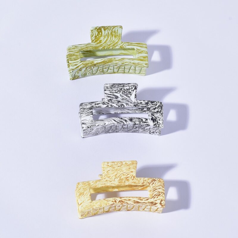 

3pcs All Over Print Hair Claw, Multicolor