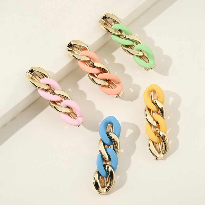 

5pcs Chain Hair Clip, Multicolor