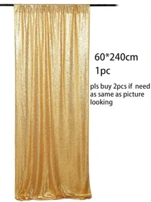 1pc Glitter Decorative Curtain - Gold - View 2