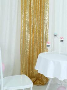 1pc Glitter Decorative Curtain - Gold - View 3