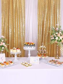 1pc Glitter Decorative Curtain - Gold - View 7
