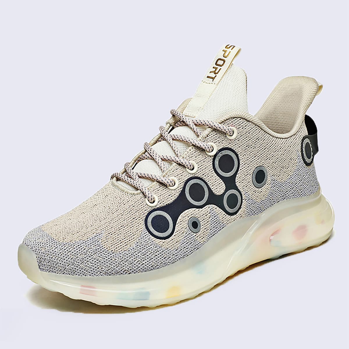 

Guys Lace-up Front Knit Sneakers, Beige