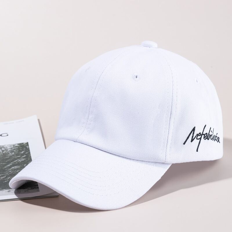 

Letter Embroidery Baseball Cap, White
