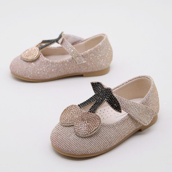 

Toddler Girls Rhinestone Decor Glitter Flats, Gold