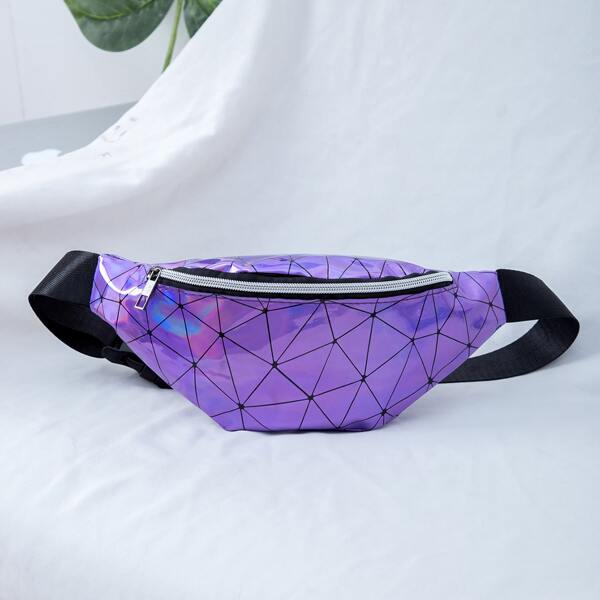 

Geometric Pattern Fanny Pack, Purple