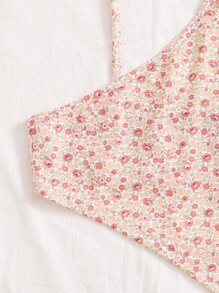 SHEIN Qutie 小碎花不對稱下擺吊帶上衣 - 彩色 - 查看 3