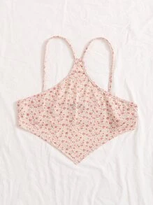 SHEIN Qutie 小碎花不對稱下擺吊帶上衣 - 彩色 - 查看 4