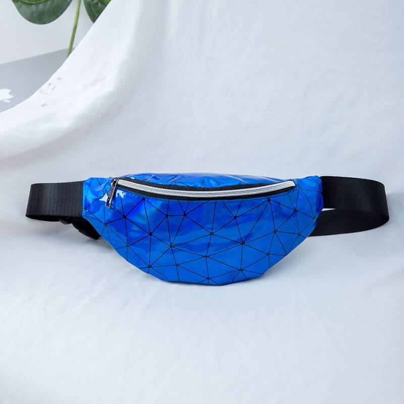 

Geometric Pattern Fanny Pack, Blue