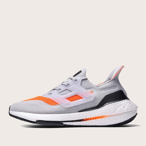 

Men Colorblock Lace-up Decor Knit Sneakers, Grey