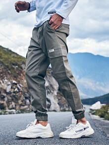 Pantalones cargo con bolsillo lateral - Gris - Ver 3