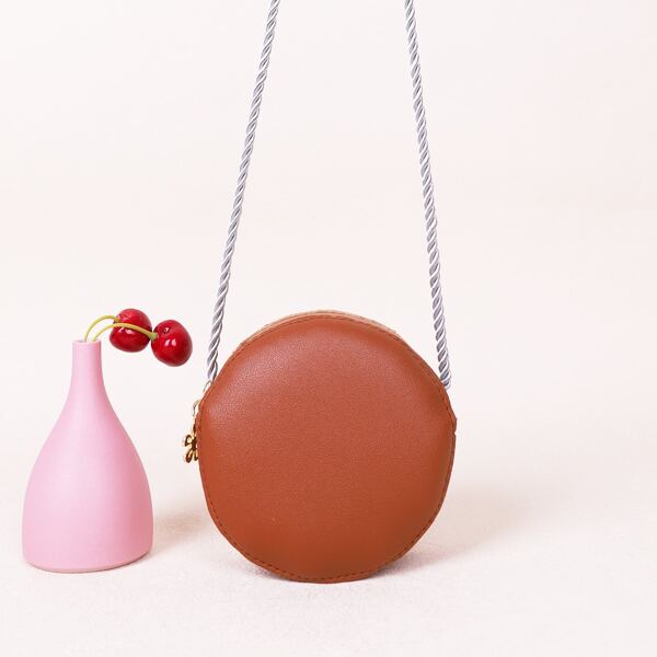 

Girls Minimalist Circle Bag, Brown