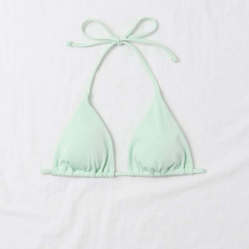 

Halter Triangle Bikini Top, Mint green