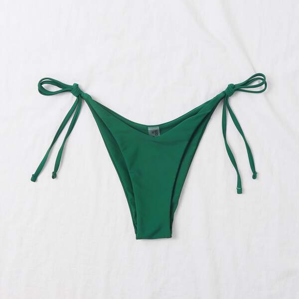 

Tie Side Thong Bikini Bottom, Green