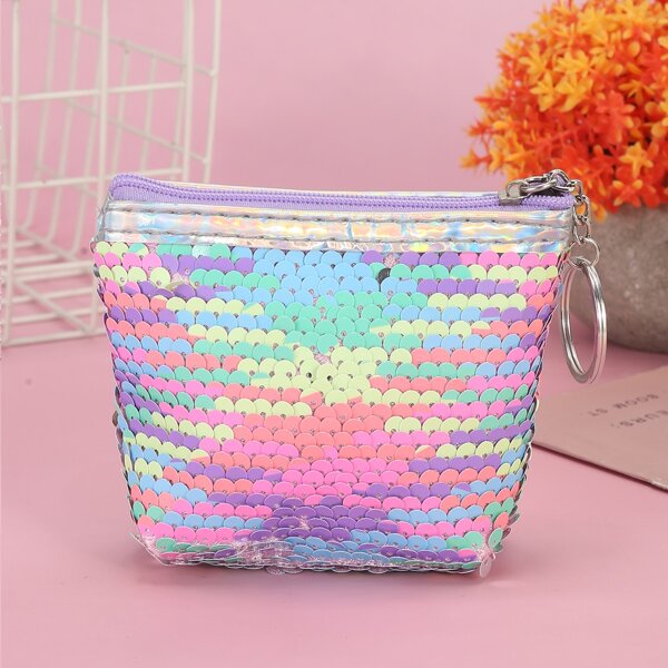 

Girls Sequin Decor Wallet, Multicolor