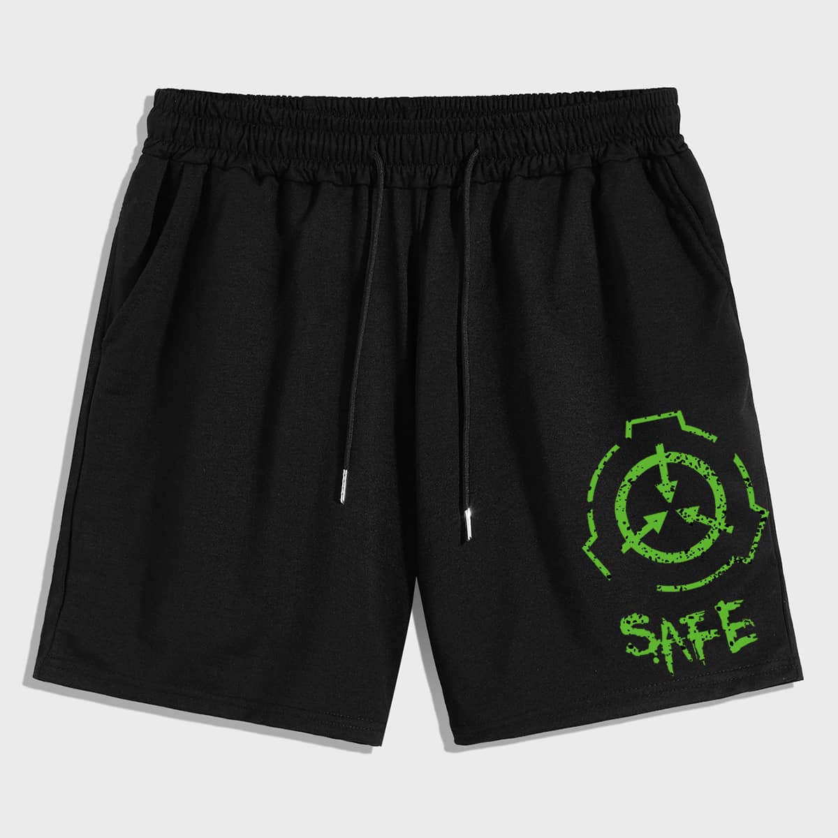 

Guys Letter Graphic Drawstring Shorts, Black