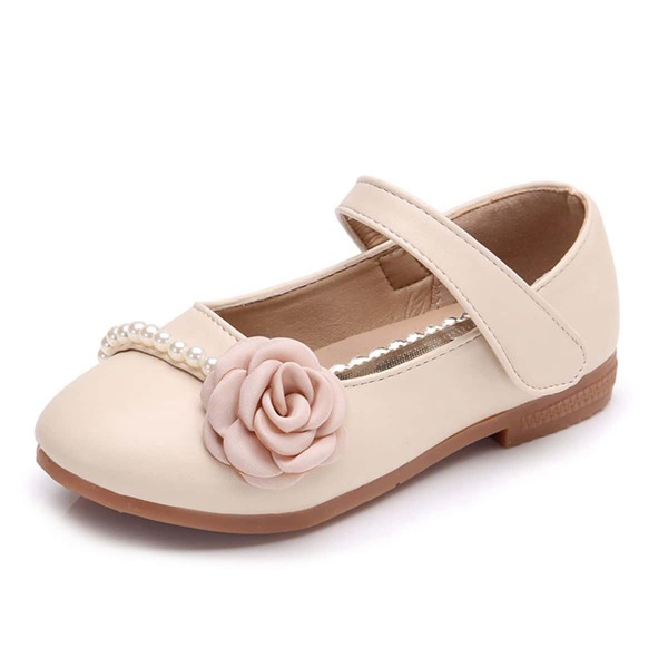 

Toddler Girls Floral & Faux Pearl Decor Flats, Beige