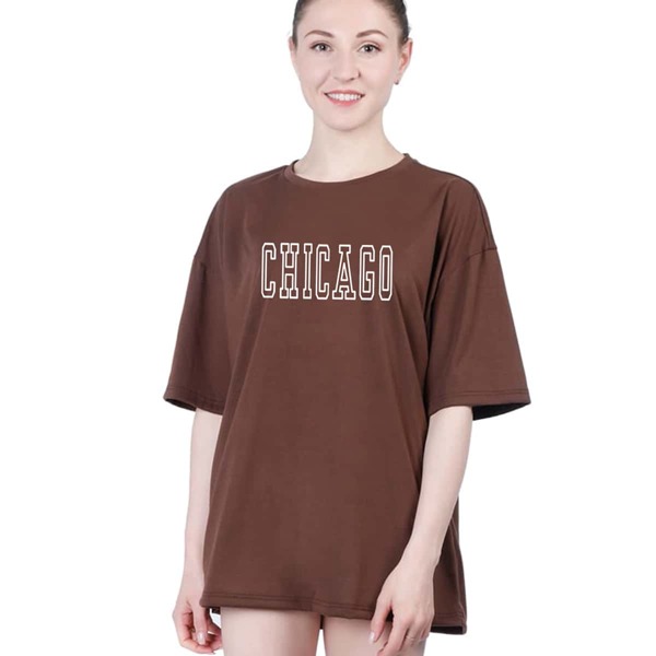 

Letter Graphic Drop Shoulder Tee, Coffee brown