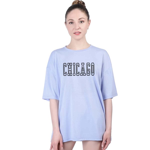 

Letter Graphic Drop Shoulder Tee, Baby blue